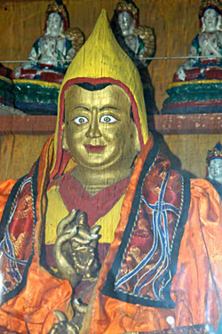 A statue of mkhar rdo bzod pa rgya mtsho preserved at Rakhadrak Hermitage (ra kha brag ri khrod).