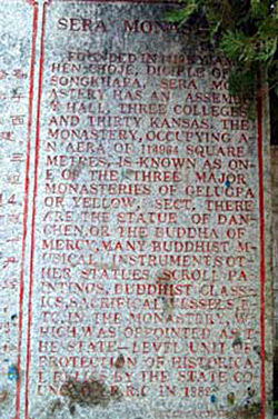 A plaque commemorating the official re-opening of the monastery in the early 1980s.