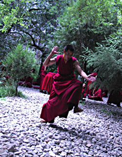 Monks debating at blo gsal gling